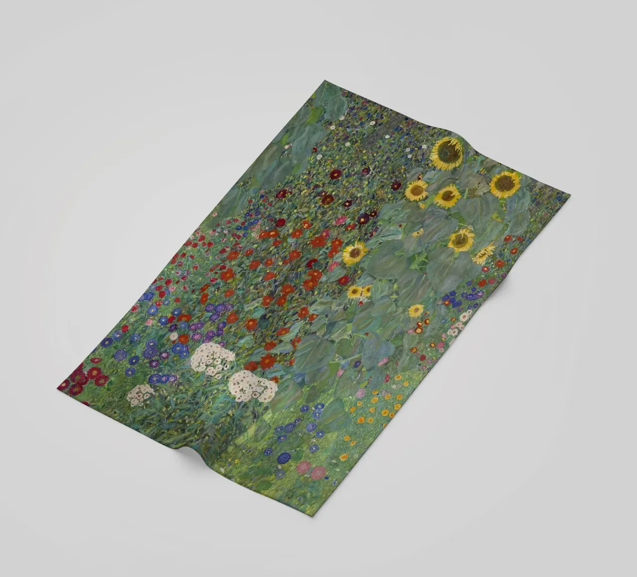 Gustav Klimt's Flower Garden - Art Nouveau Floral Masterpiec beach towel by NorwesClub