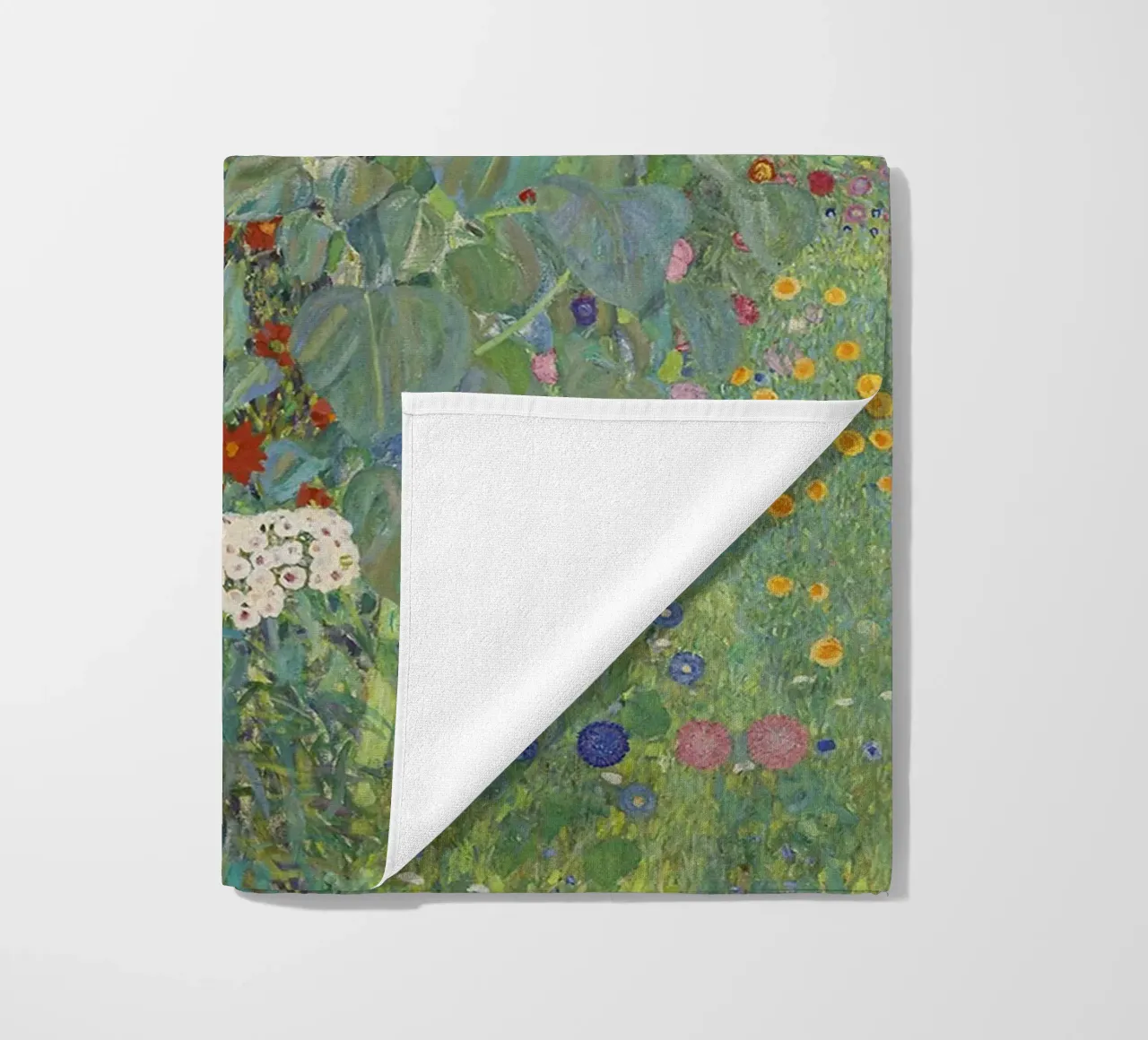Gustav Klimt's Flower Garden - Art Nouveau Floral Masterpiec beach towel by NorwesClub