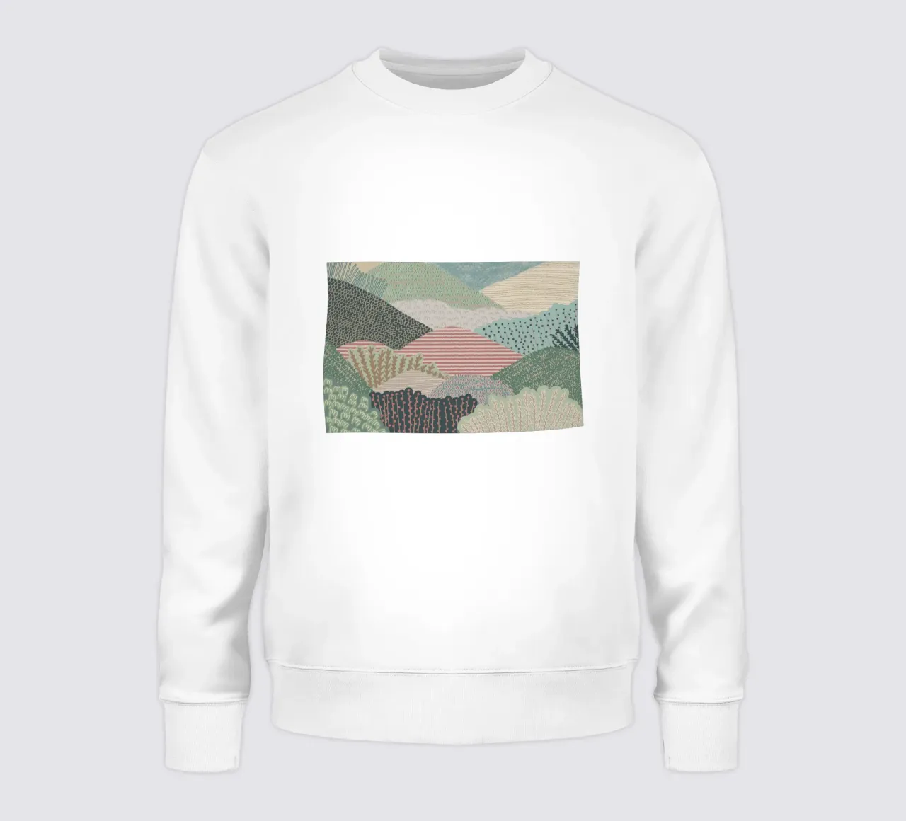 Abstract Patterned Hills - Impresión artística de un paisaje moderno sudadera de NorwesClub