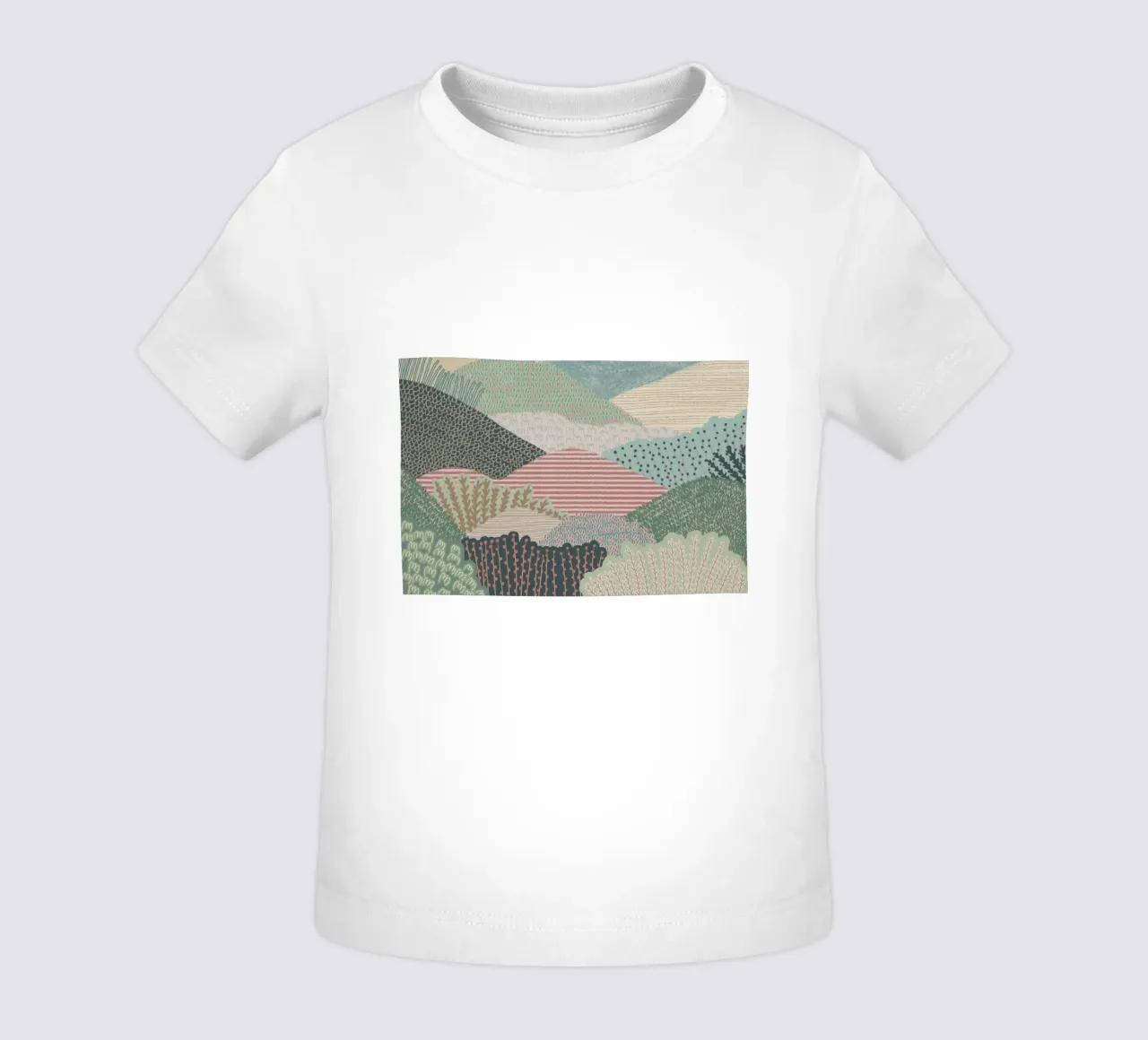 Abstract Patterned Hills - Modern Landscape Art Print baby t-shirt by NorwesClub