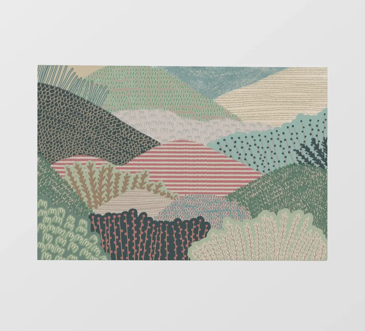 Abstrakte gemusterte Hügel - Moderne Landschaft Kunstdruck PVC Plane von NorwesClub