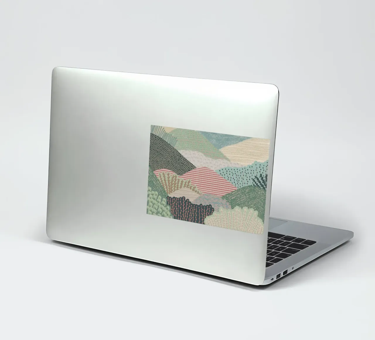 Abstract Patterned Hills - Impresión artística de un paisaje moderno pegatina de NorwesClub