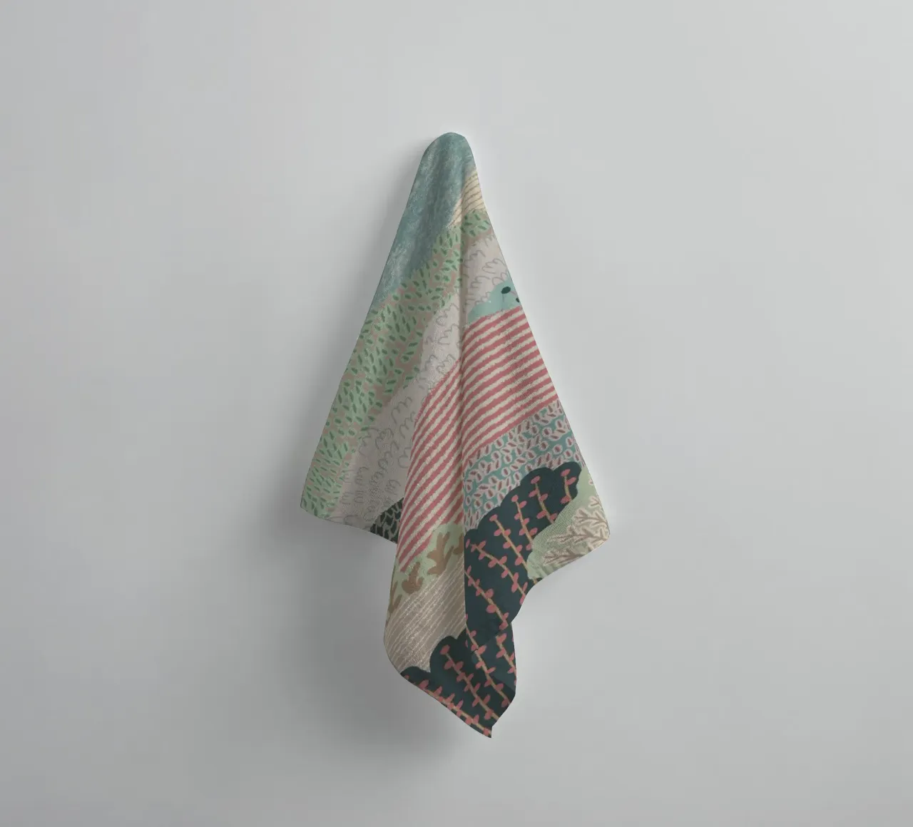 Abstract Patterned Hills - Modern Landscape Art Print towel by NorwesClub