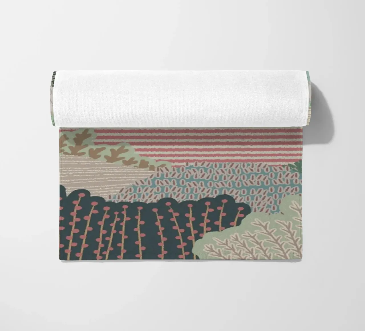 Abstract Patterned Hills - Modern Landscape Art Print beach towel by NorwesClub