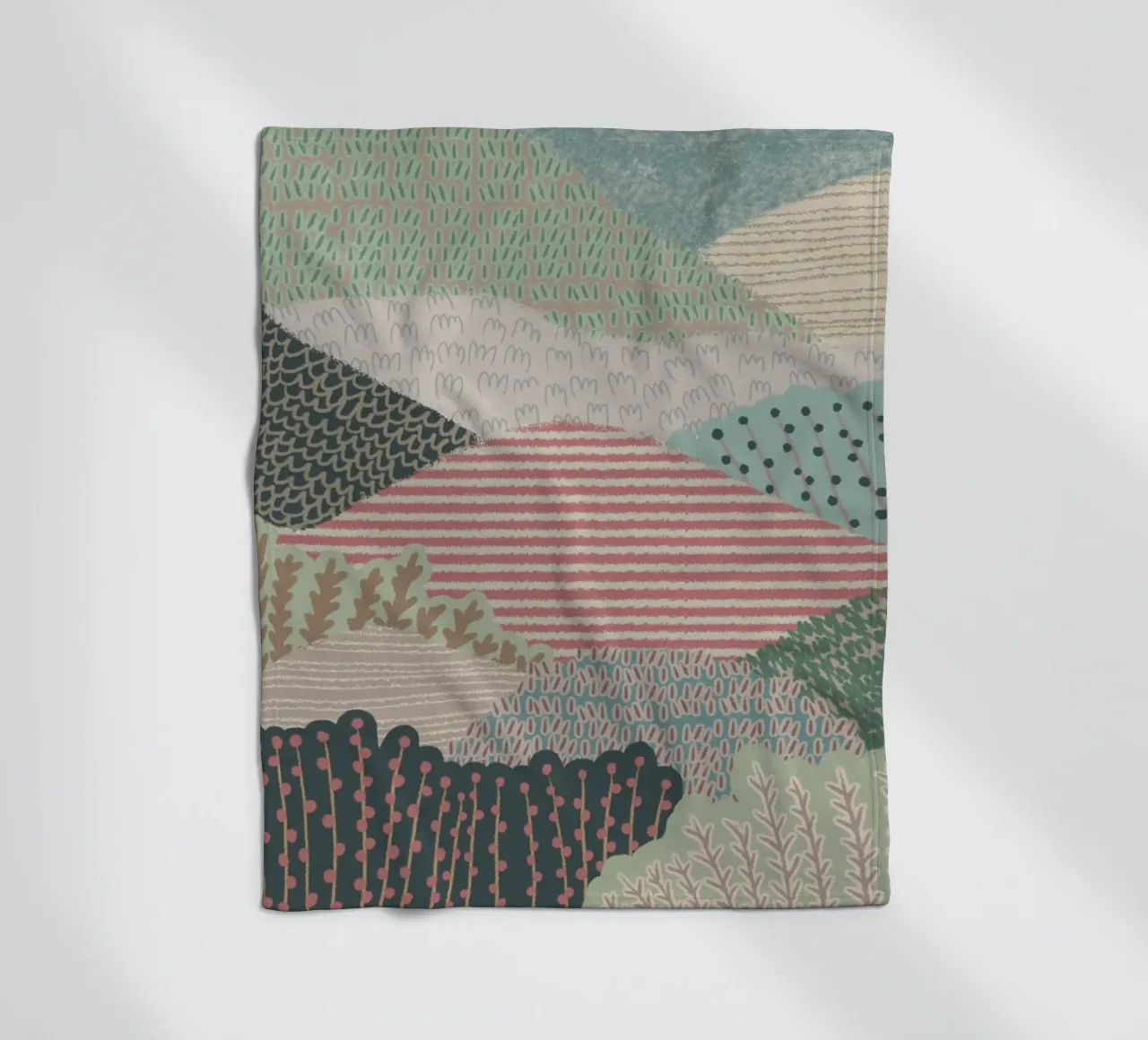 Abstrakte gemusterte Hügel - Moderne Landschaft Kunstdruck Fleecedecke von NorwesClub