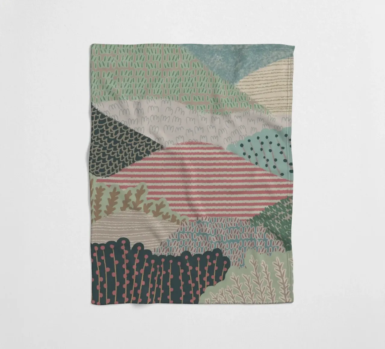 Abstrakte gemusterte Hügel - Moderne Landschaft Kunstdruck Fleecedecke von NorwesClub