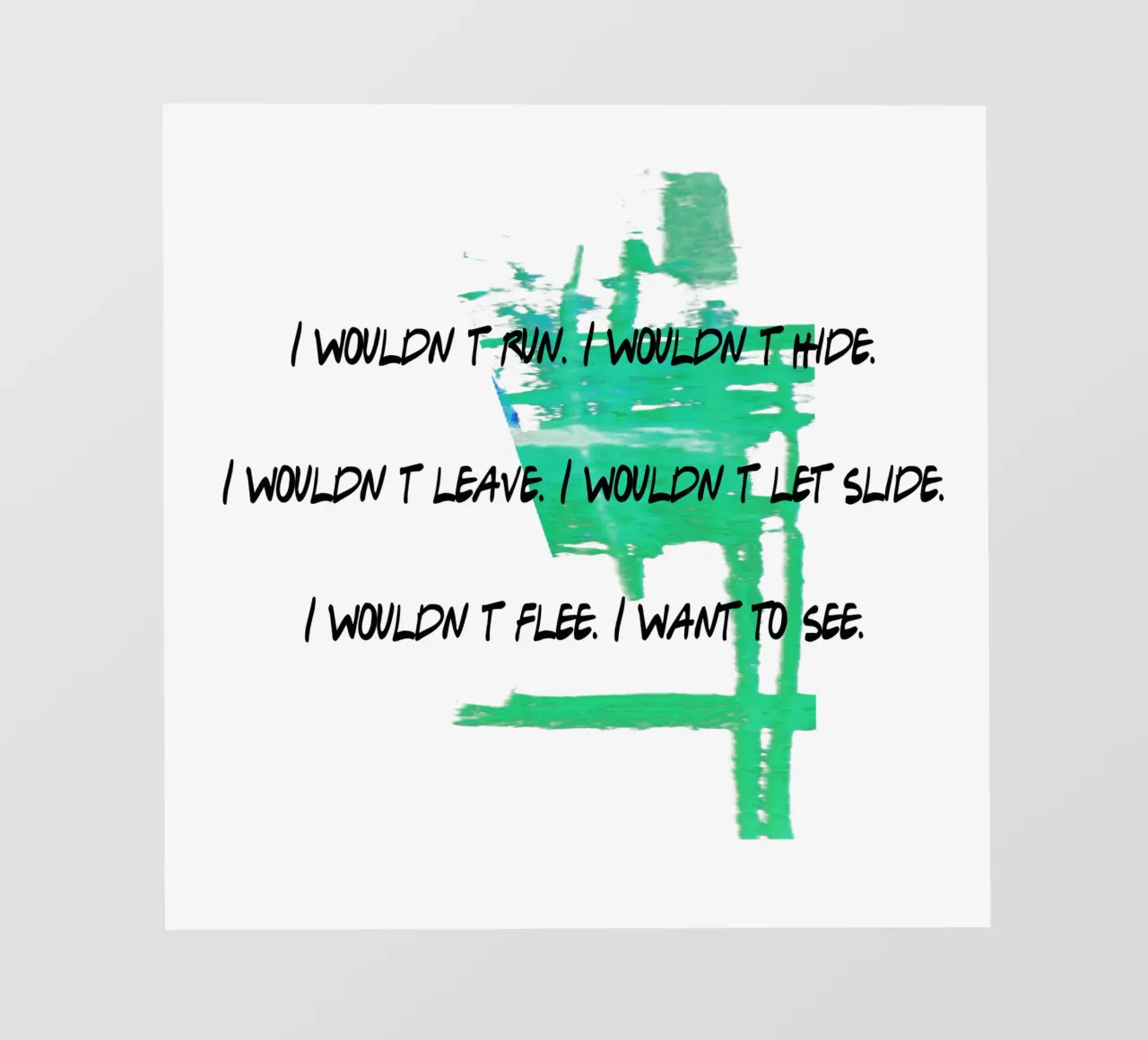 I WOULDN´T HIDE ... pellicola backlit da Vintage Van Gogh