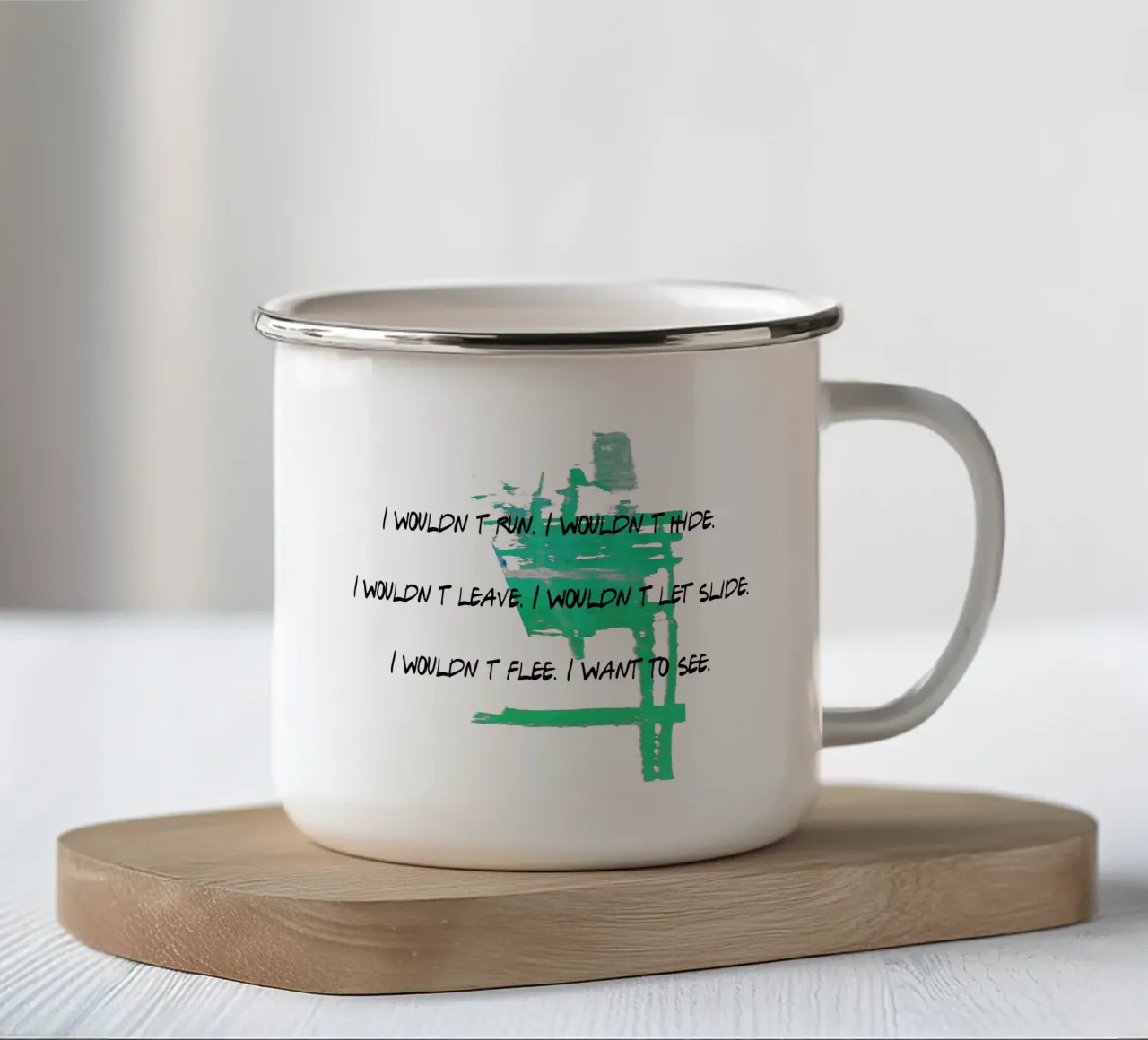 I WOULDN´T HIDE ... tazza in smalto da Vintage Van Gogh