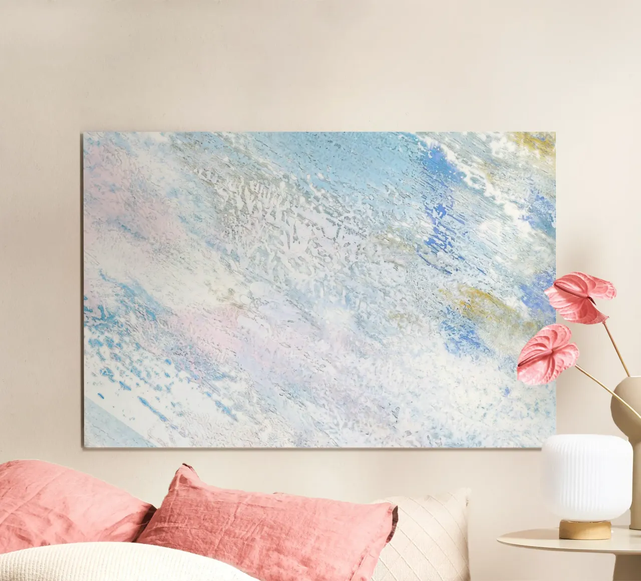 Invierno Glaciar Abstracto - Textured Ice Pastel Art Print poster de NorwesClub