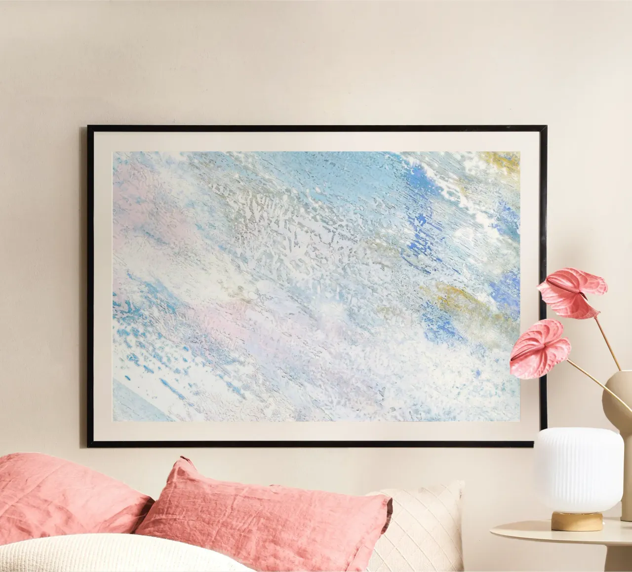 Invierno Glaciar Abstracto - Textured Ice Pastel Art Print poster de NorwesClub