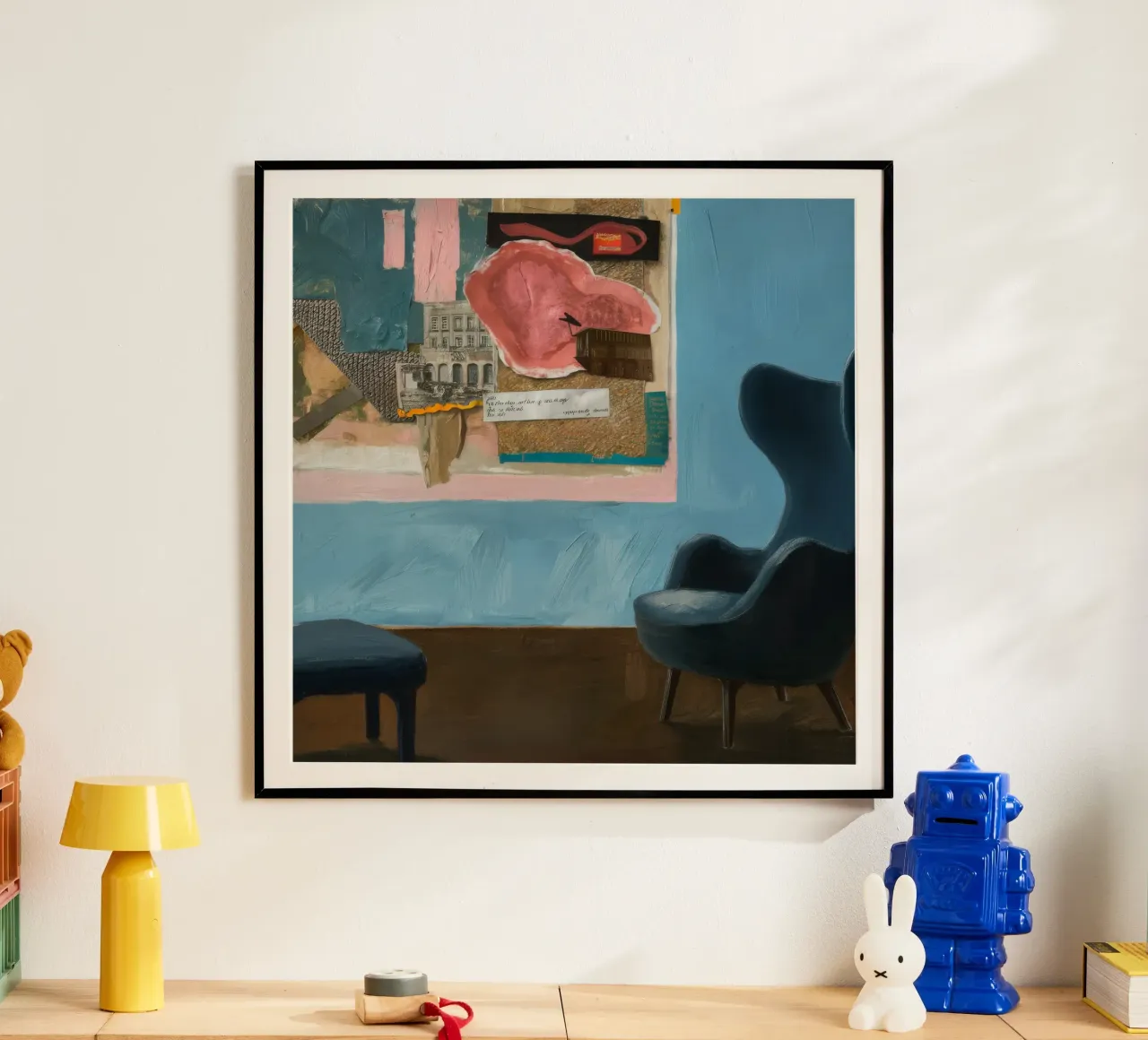 Fenster Serene Aussicht Poster mit Kunststoffrahmen von Opal Strokes