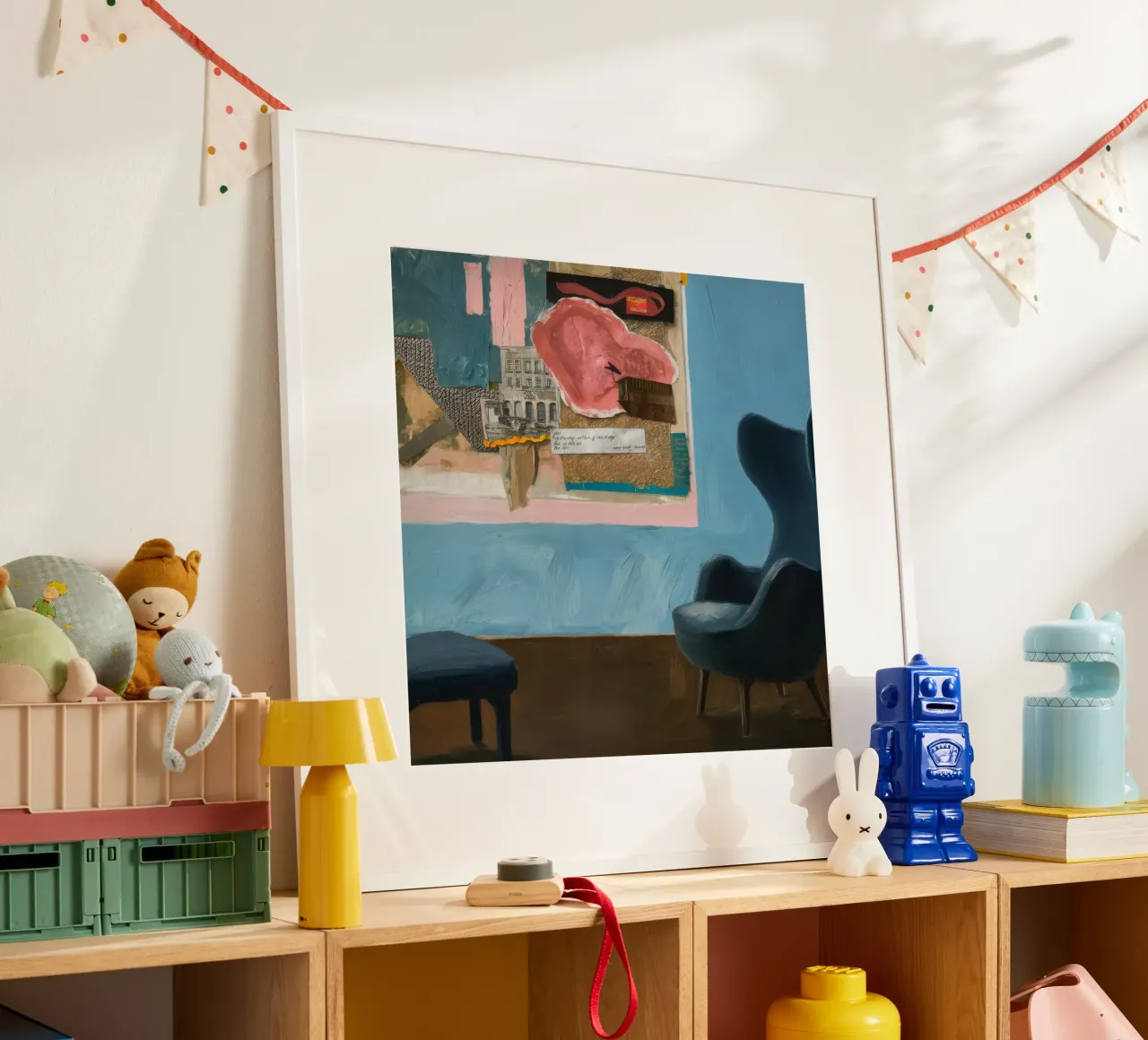 Fenster Serene Aussicht Poster mit Kunststoffrahmen von Opal Strokes