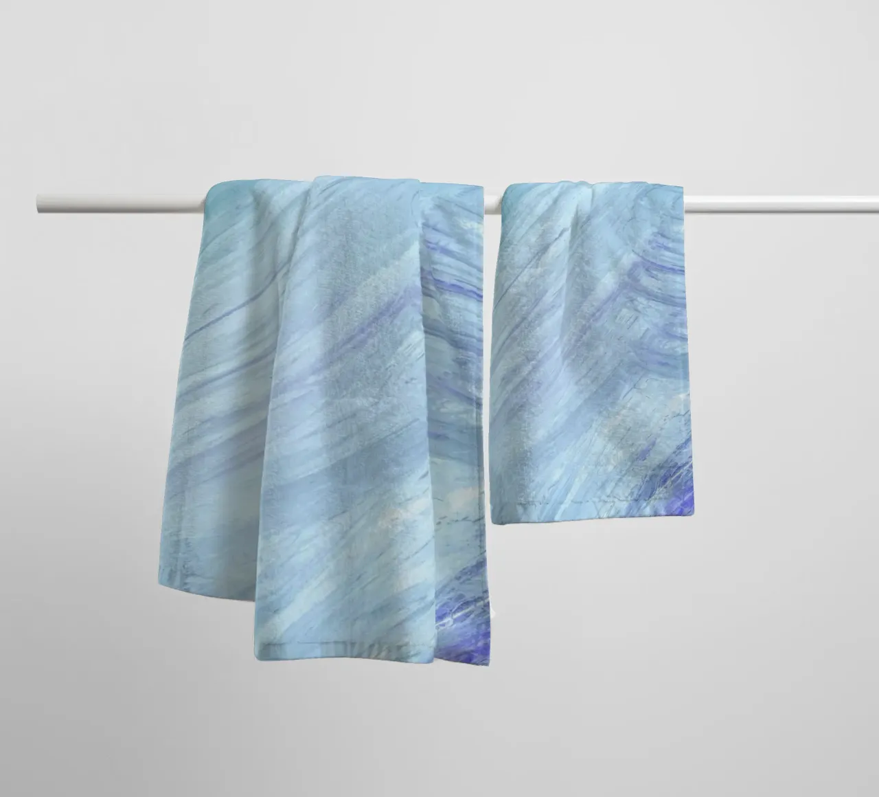 Aqua Purple Abstract Strokes - Textured Modern Art Print towel by NorwesClub