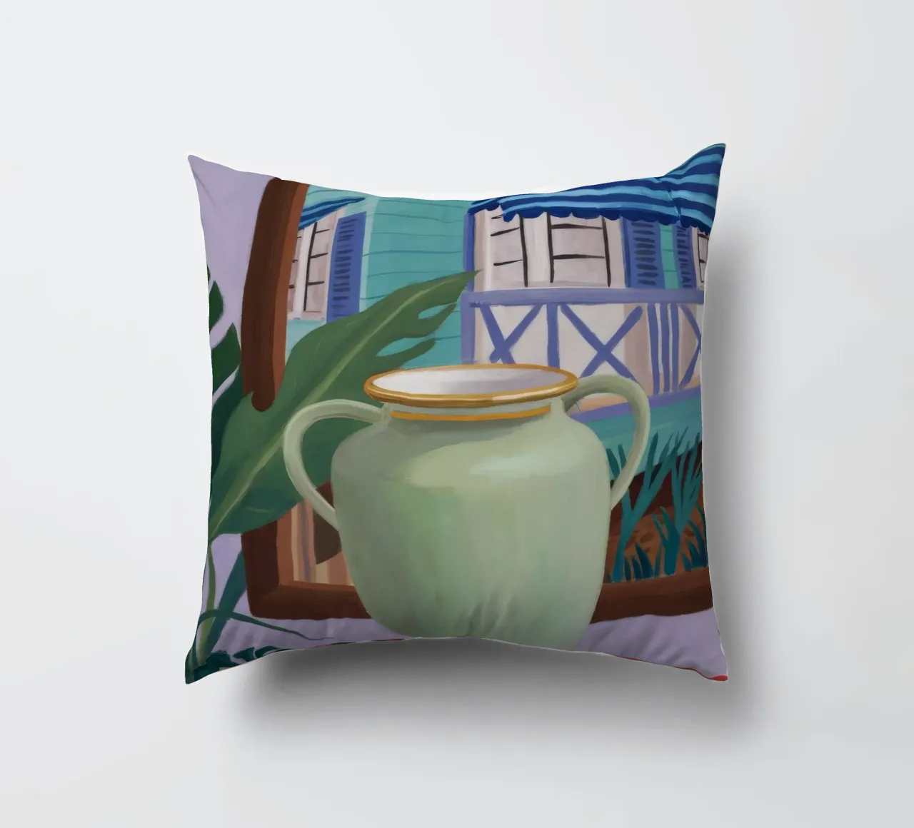Rassemblement abstrait et chaleureux coussin de Opal Strokes