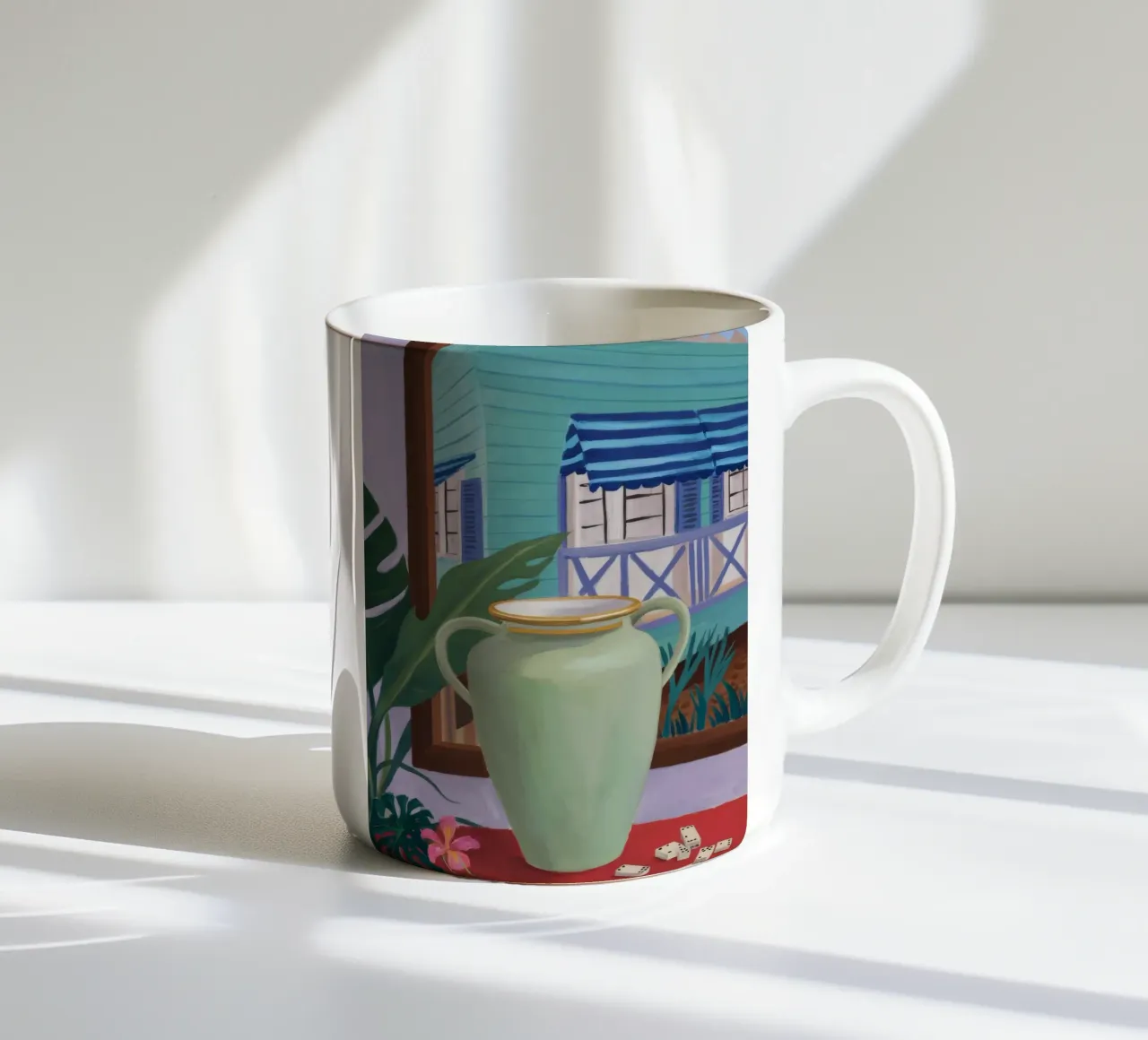 Rassemblement abstrait et chaleureux mug en céramique de Opal Strokes