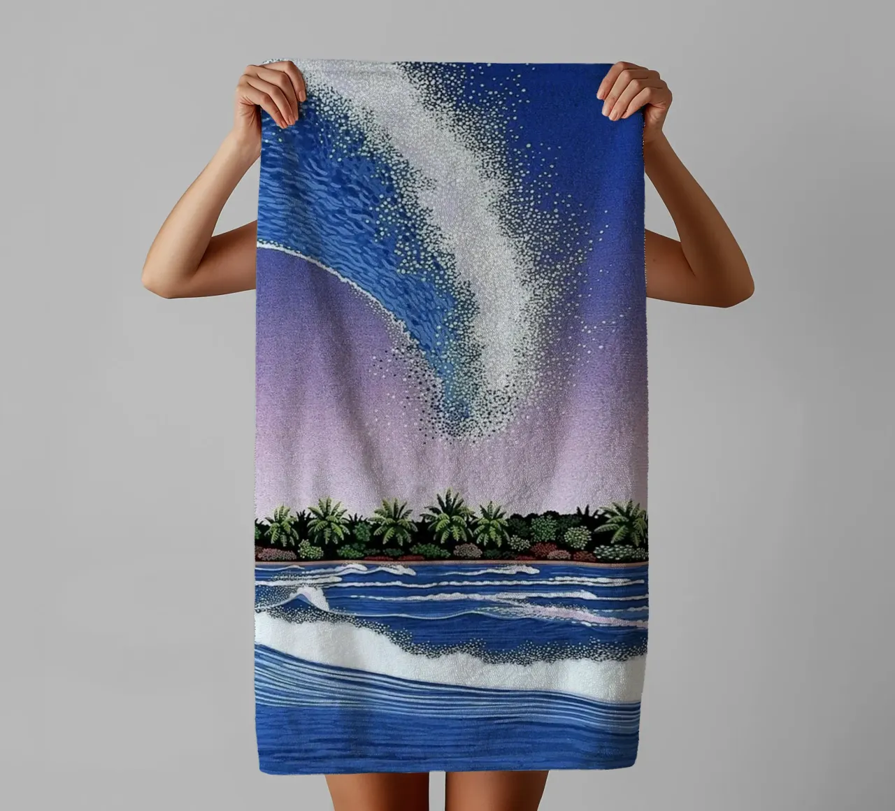 Hiroshi Nagai - The Waves towel by Art In The Sky