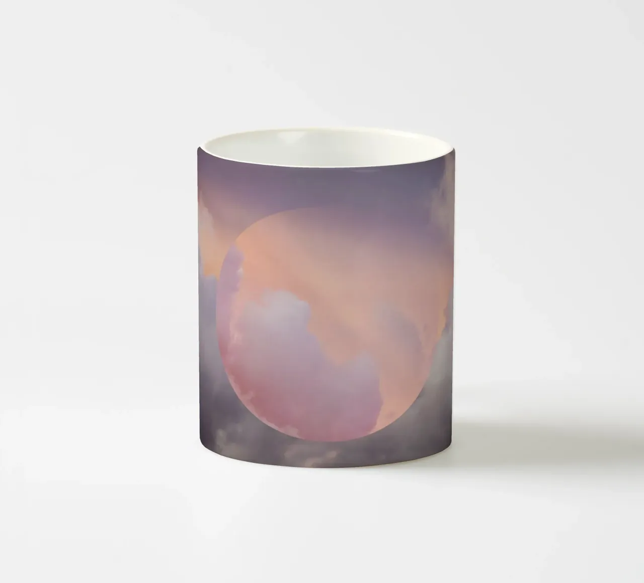 Dreamy Cloud Sphere - Pastel Sky Abstract Art Print ceramic mug by NorwesClub