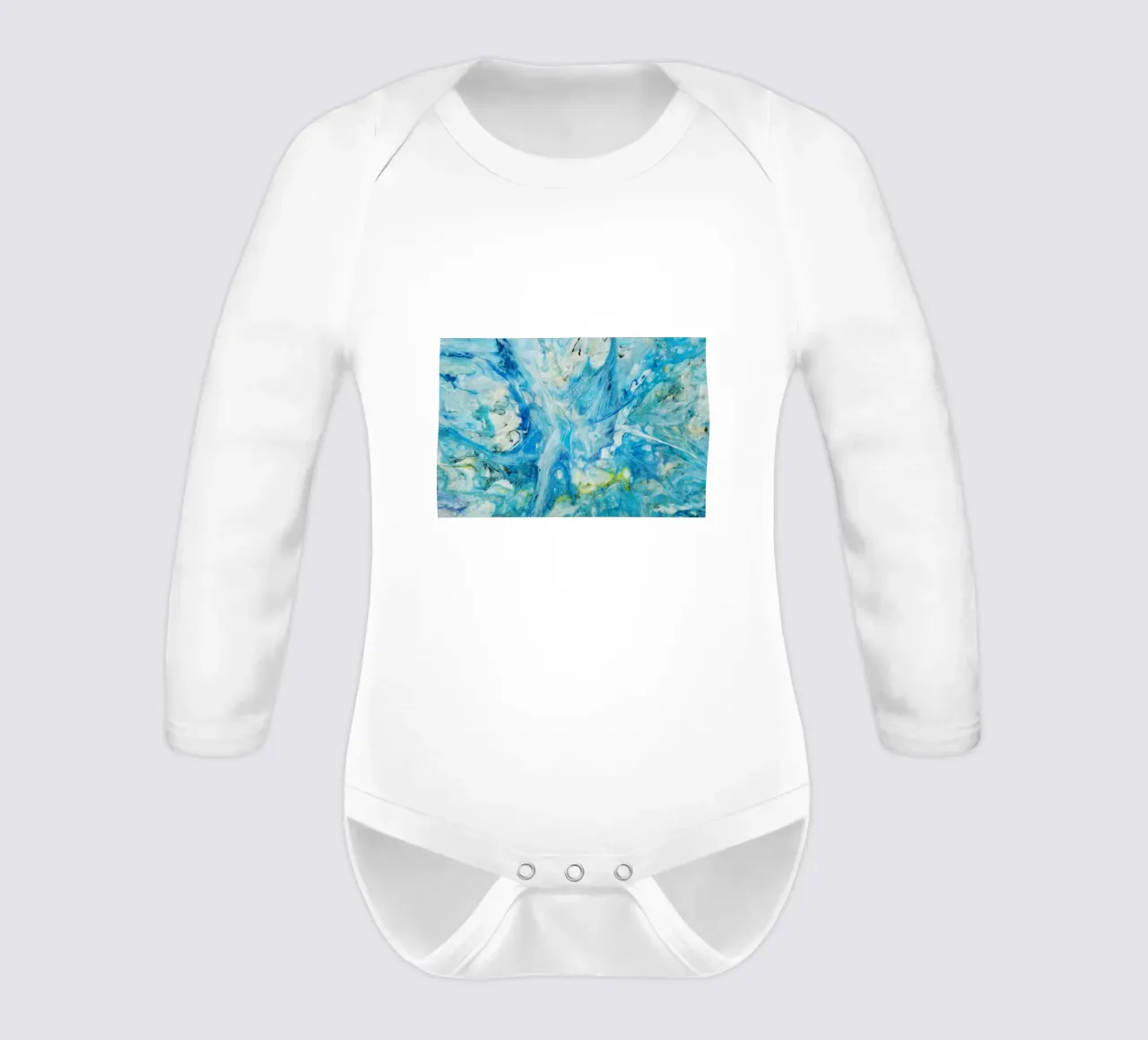 Aqua Ocean Abyss - Impression d'art abstrait en résine fluide body manches longues de NorwesClub