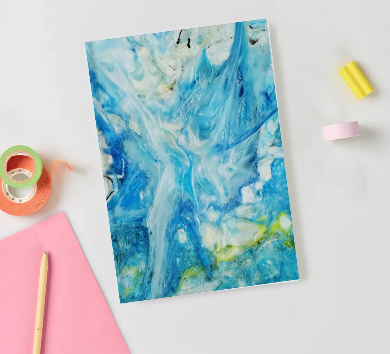 Aqua Ocean Abyss - Abstract Fluid Resin Art Print notebook by NorwesClub