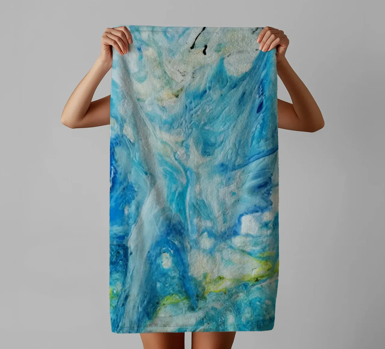 Aqua Ocean Abyss - Abstract Fluid Resin Art Print towel by NorwesClub