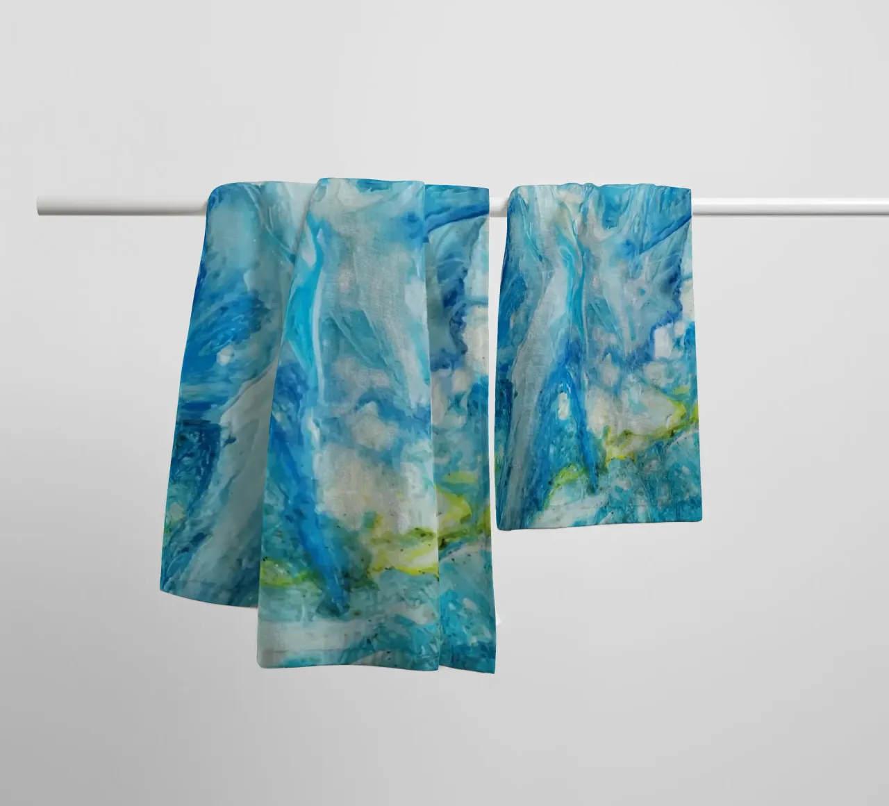 Aqua Ocean Abyss - Abstract Fluid Resin Art Print towel by NorwesClub