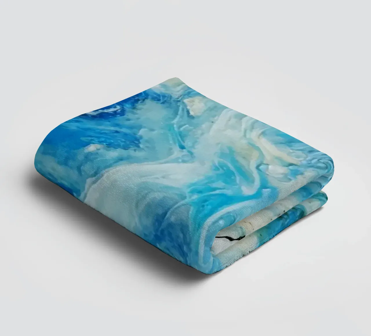 Aqua Ocean Abyss - Abstract Fluid Resin Art Print towel by NorwesClub