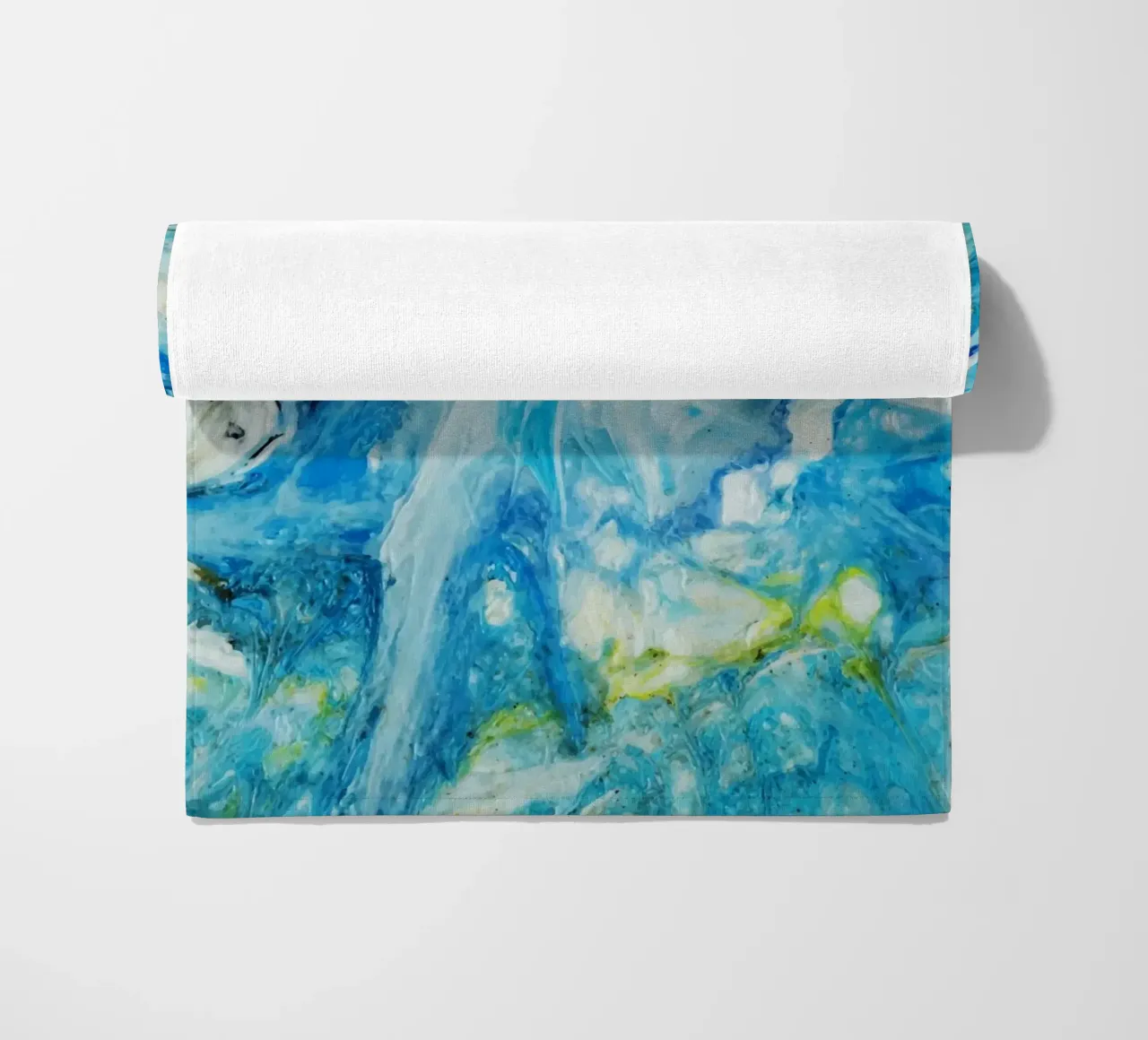 Aqua Ocean Abyss - Abstract Fluid Resin Art Print beach towel by NorwesClub