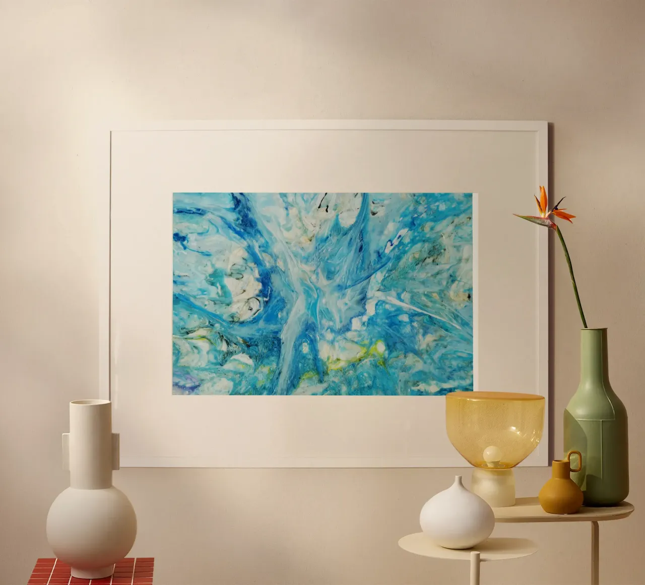Aqua Ocean Abyss - Abstract Fluid Resin Art Print hahnemühle by NorwesClub