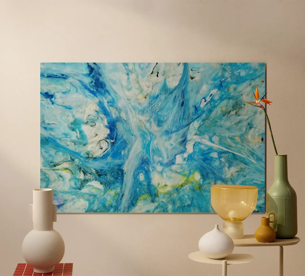 Aqua Ocean Abyss - Abstract Fluid Resin Art Print hahnemühle by NorwesClub