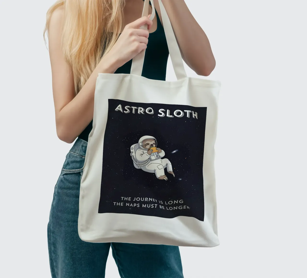 ASTRO SLOTH: Maybe It's Not Procrastination, It's My Orbit. borsa in juta da ZEN VACATION