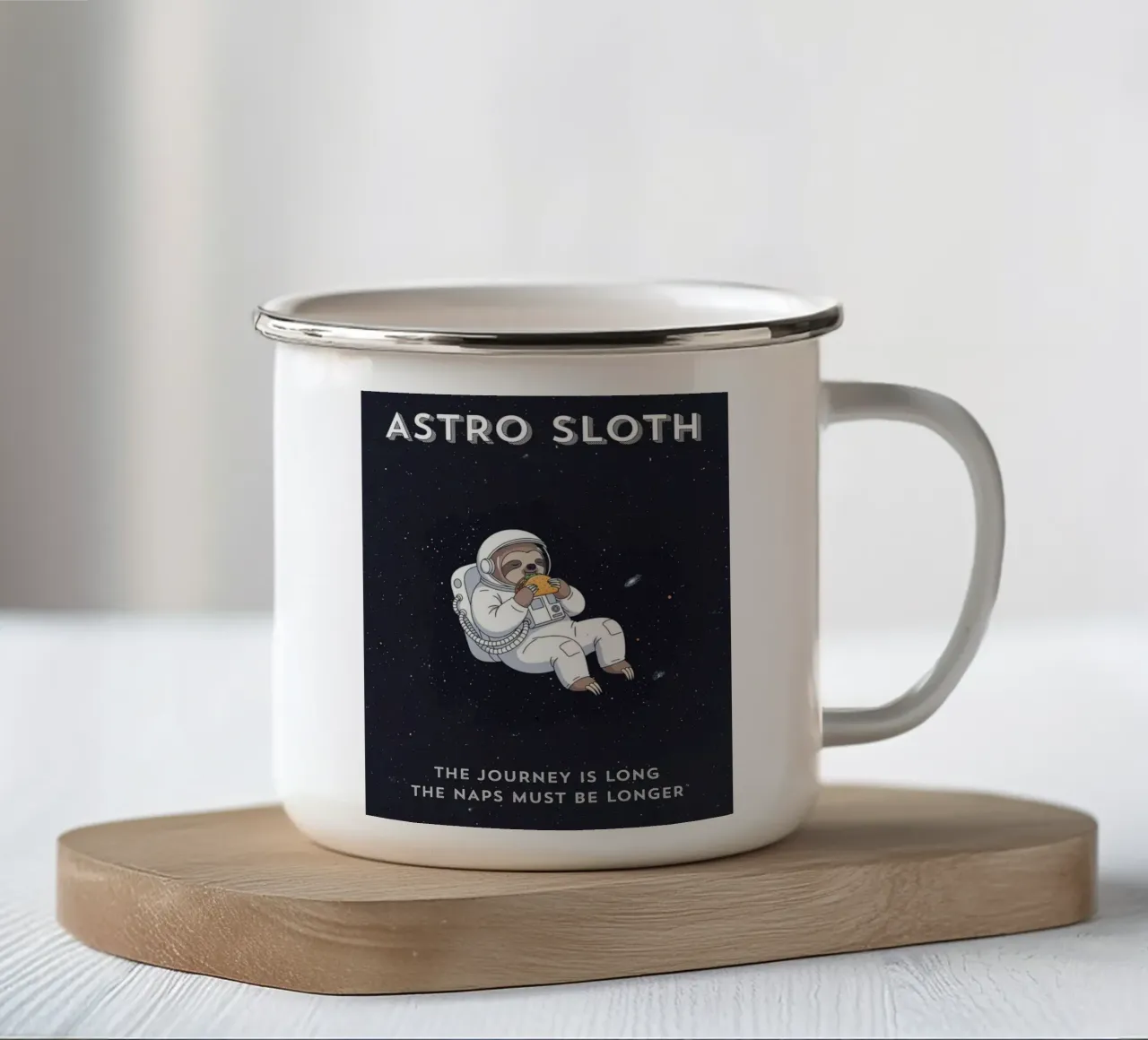ASTRO SLOTH: Maybe It's Not Procrastination, It's My Orbit. tazza in smalto da ZEN VACATION