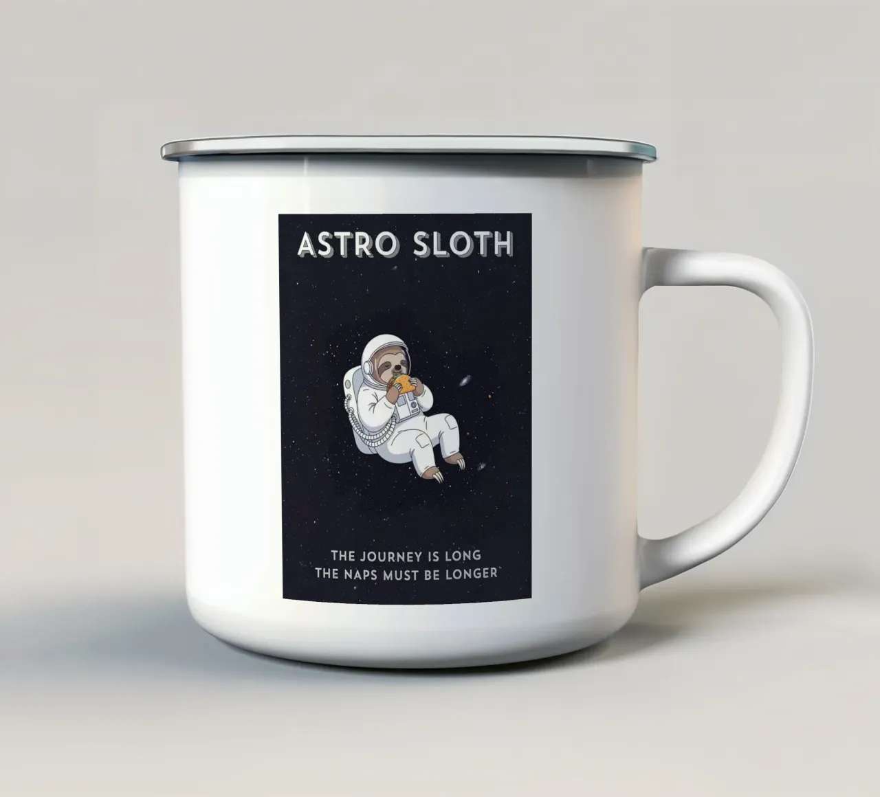 ASTRO SLOTH: Maybe It's Not Procrastination, It's My Orbit. tazza in smalto da ZEN VACATION