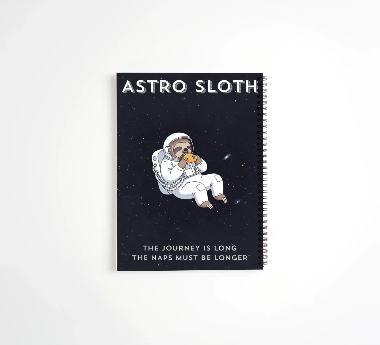 ASTRO SLOTH: Maybe It's Not Procrastination, It's My Orbit. spiral notebook by ZEN VACATION