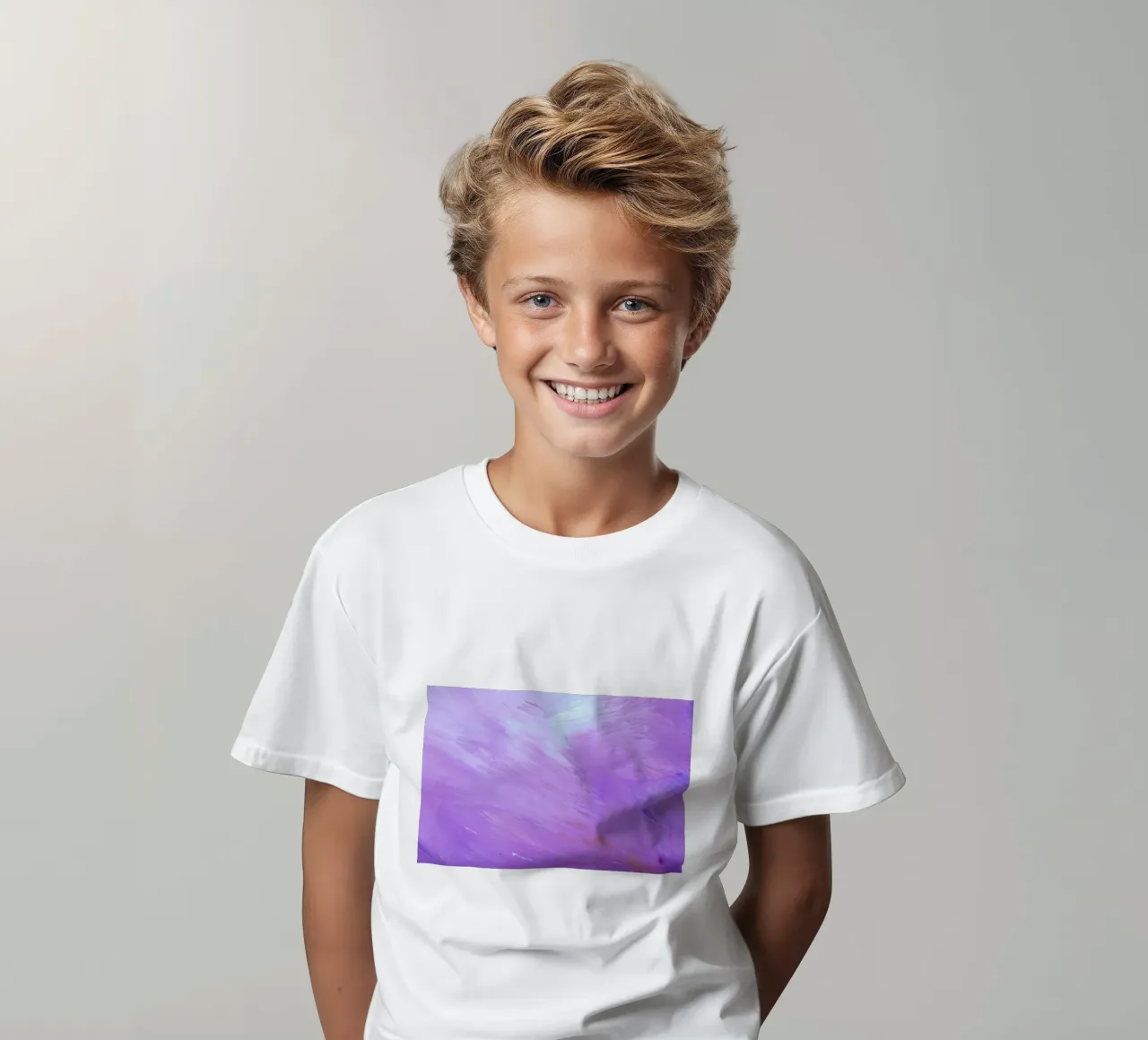 Lavender Purple Brushstrokes - Abstract Textured Art Print kids t-shirt by NorwesClub