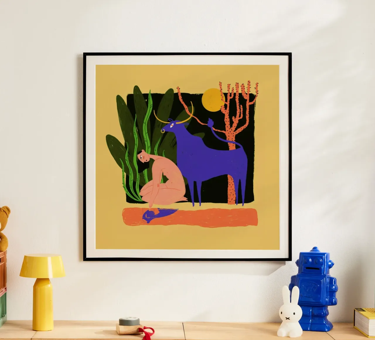River Bathing poster con telaio in plastica da Studio One