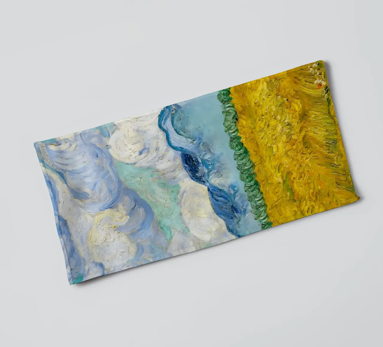 Van Gogh's Wheat Field with Clouds - Post-Impressionist Art towel by NorwesClub