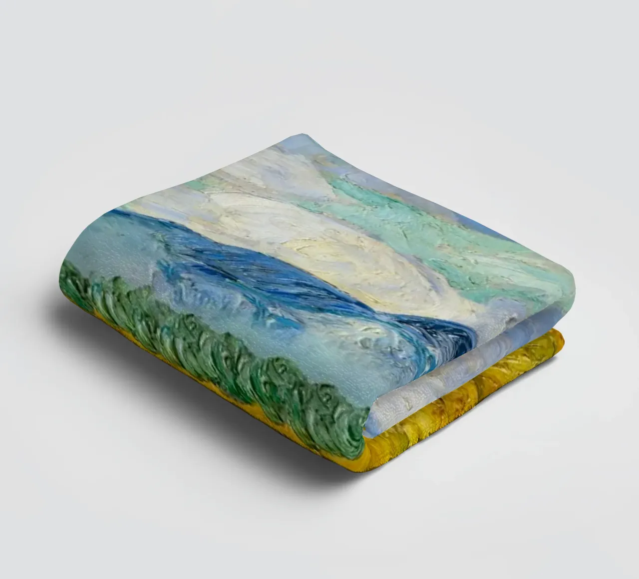 Van Gogh's Wheat Field with Clouds - Post-Impressionist Art towel by NorwesClub