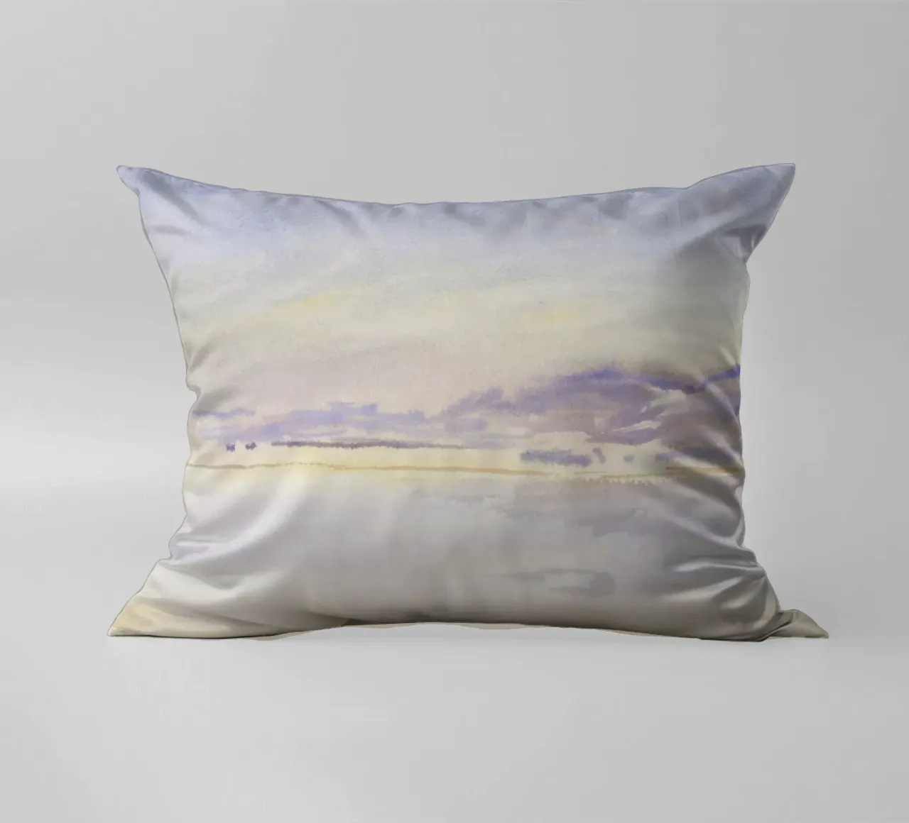 Tramonto sereno sull'acqua - Stampa acquerello impressionista cuscino da NorwesClub
