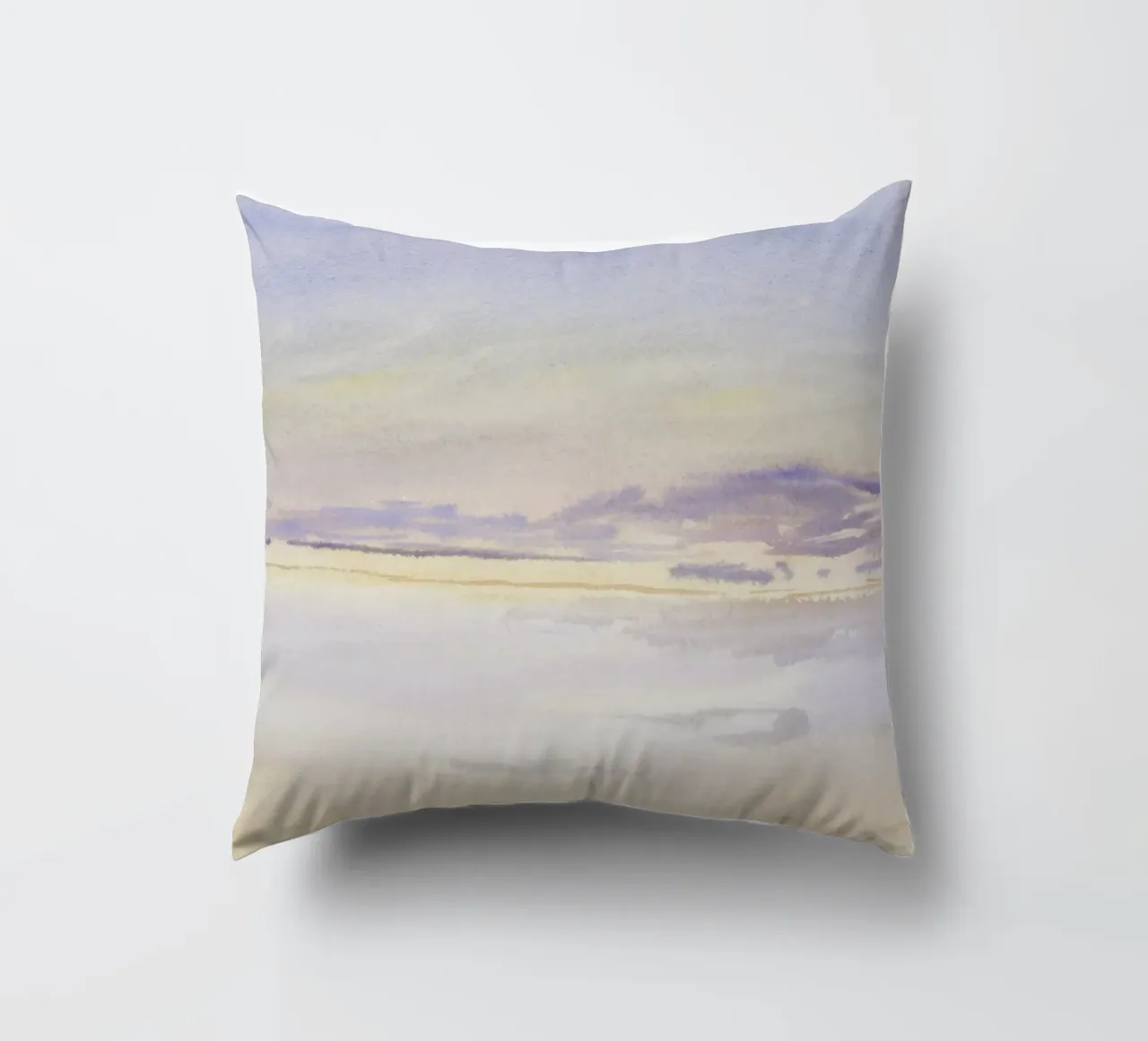 Tramonto sereno sull'acqua - Stampa acquerello impressionista cuscino da NorwesClub