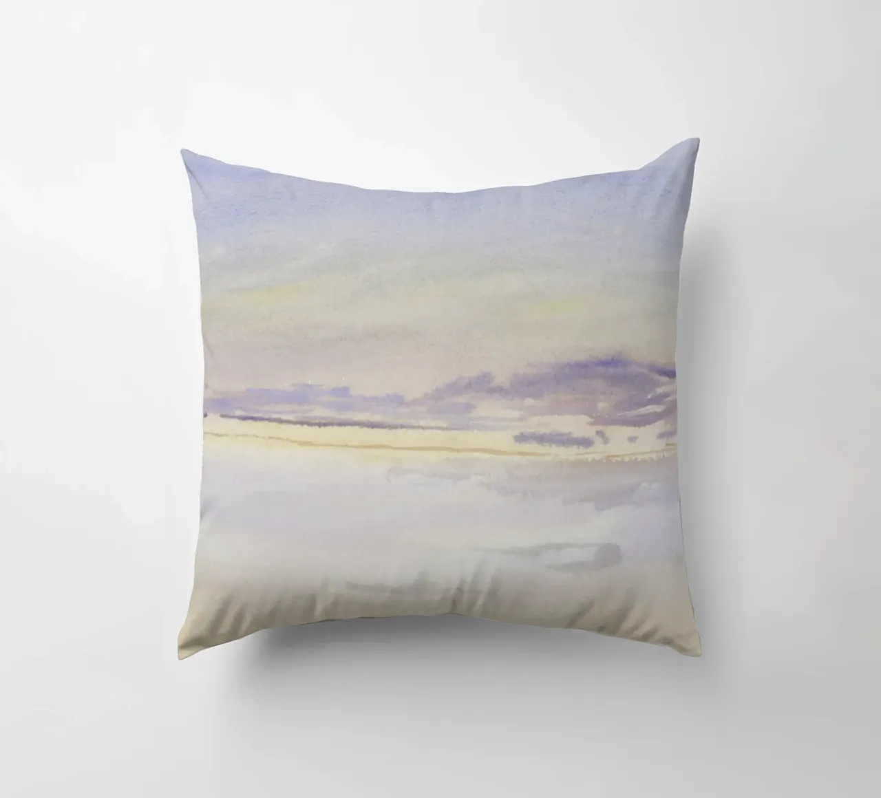 Tramonto sereno sull'acqua - Stampa acquerello impressionista cuscino da NorwesClub