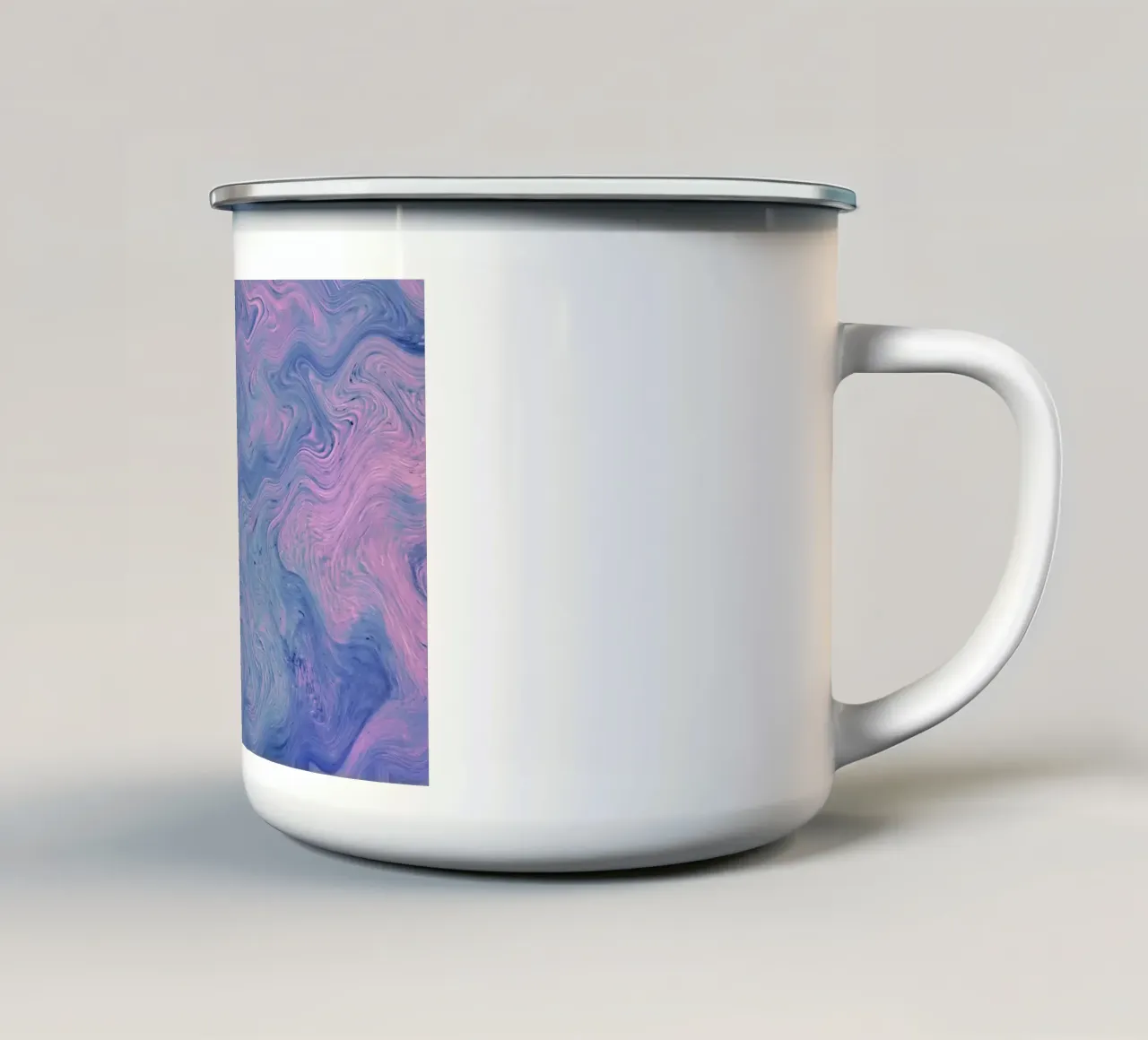 Rosa Azul Remolino Abstracto - Impresión de Arte Fluido Psicodélico taza de esmalte de NorwesClub