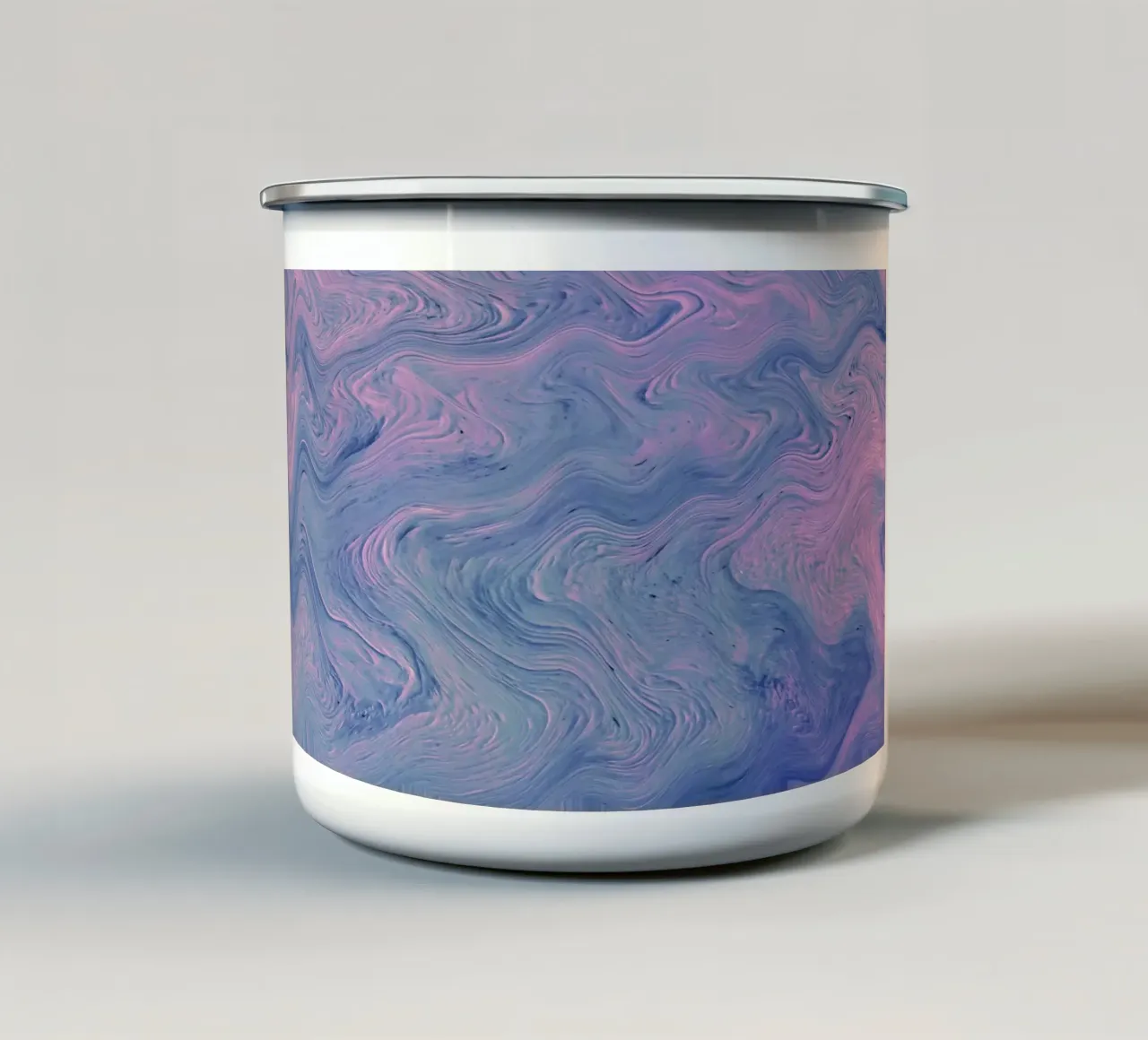 Rosa Azul Remolino Abstracto - Impresión de Arte Fluido Psicodélico taza de esmalte de NorwesClub
