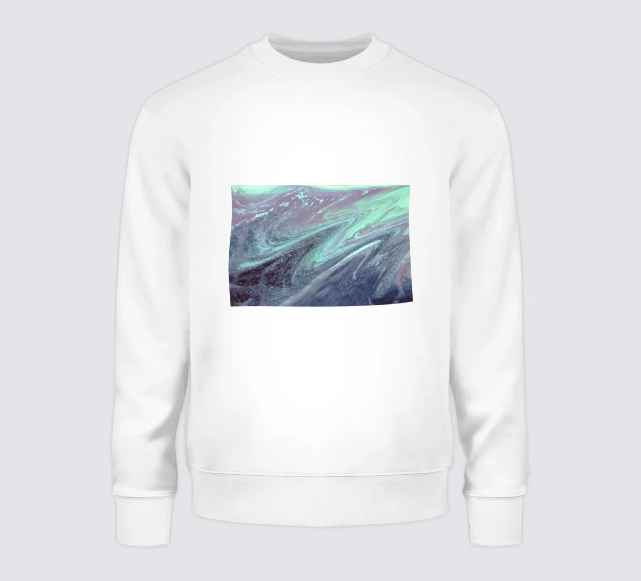 Cosmic Teal & Purple Swirl - Abstract Fluid Art Print sweatshirt by NorwesClub