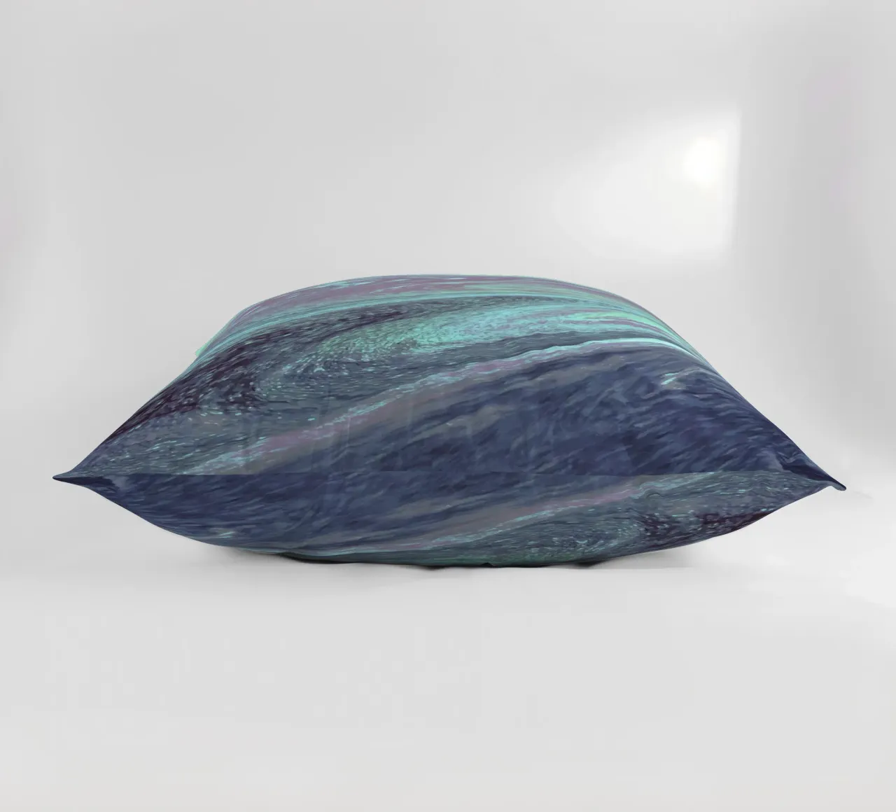 Kosmische groenblauwe en paarse werveling - Abstracte vloeiende kunstdruk kussen van NorwesClub