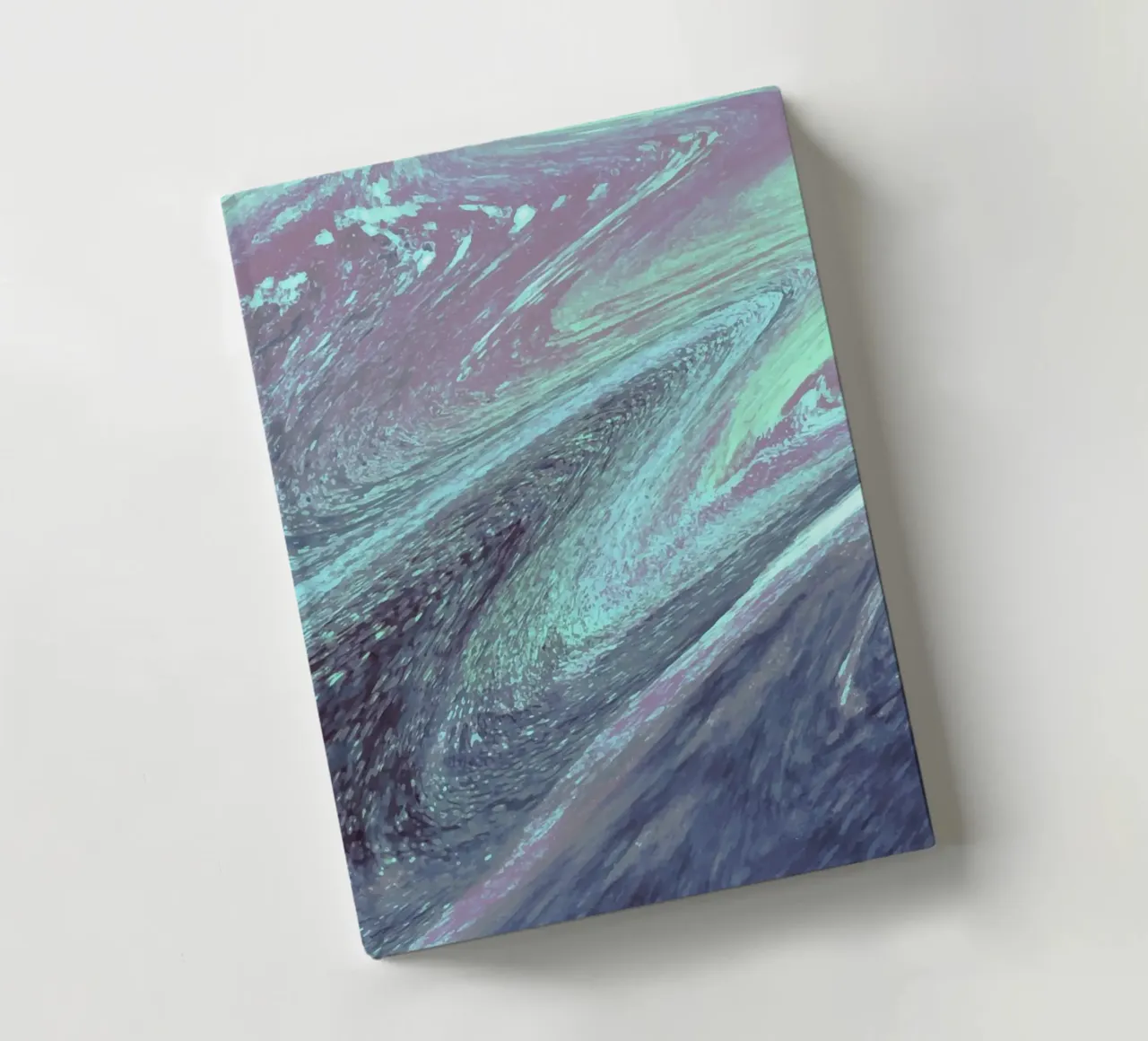Cosmic Teal & Purple Swirl - Abstract Fluid Art Print notebook by NorwesClub