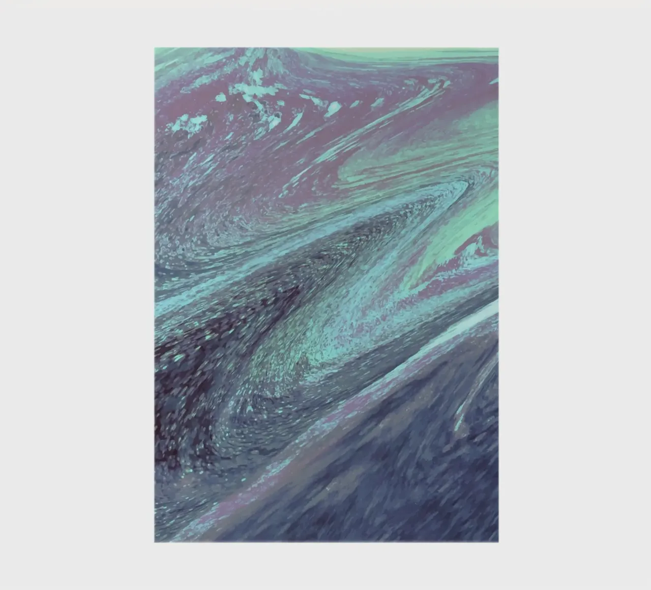 Cosmic Teal & Purple Swirl - Abstract Fluid Art Print notebook by NorwesClub