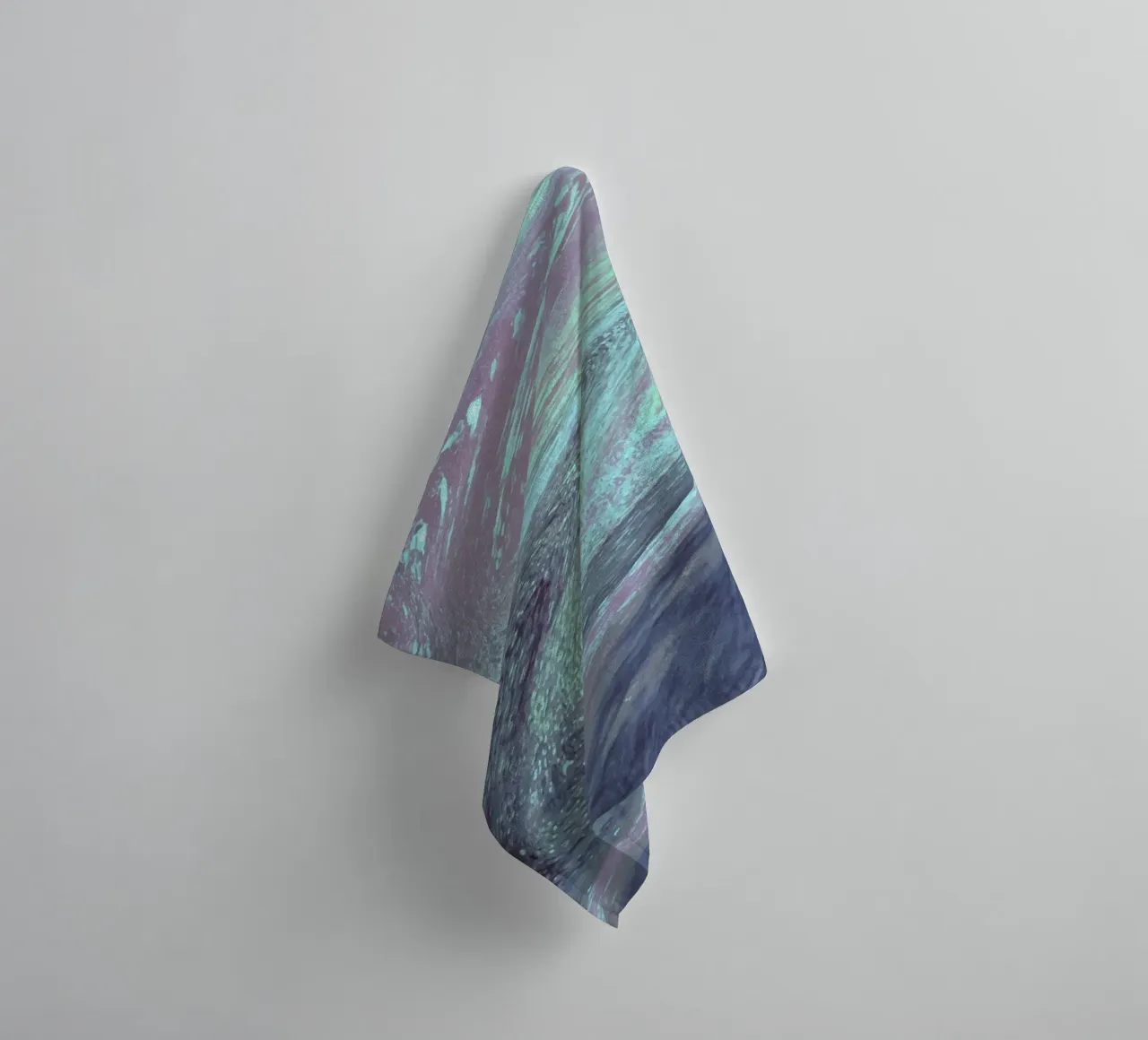 Cosmic Teal & Purple Swirl - Abstract Fluid Art Print towel by NorwesClub