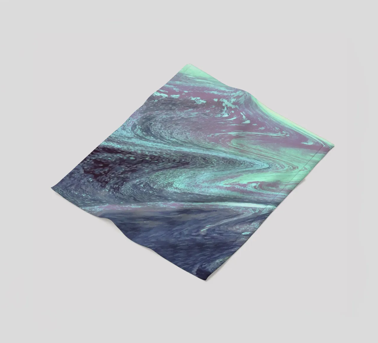 Cosmic Teal & Purple Swirl - Abstract Fluid Art Print fleece blanket by NorwesClub