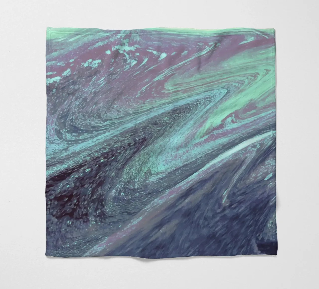 Cosmic Teal & Purple Swirl - Abstract Fluid Art Print fleece blanket by NorwesClub