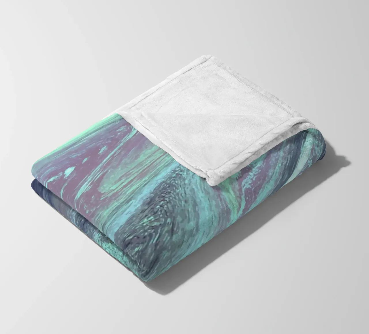 Cosmic Teal & Purple Swirl - Abstract Fluid Art Print fleece blanket by NorwesClub